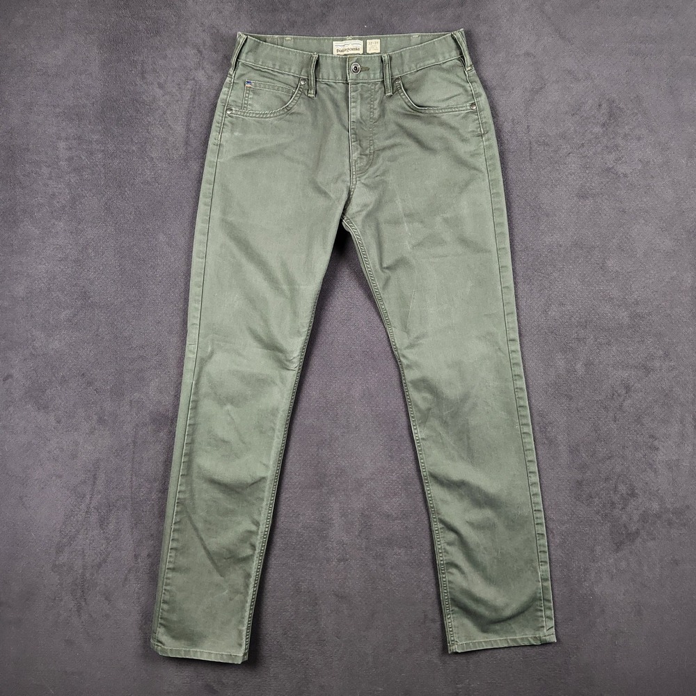 Patagonia Performance Twill Jeans Mens 32x34 Green Slim Organic Cotton 56500